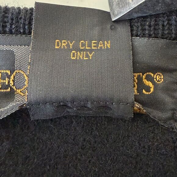 Requirements Black Cardigan Women's M Boiled Wool Sweater Metal Floral Buttons - Picture 5 of 9